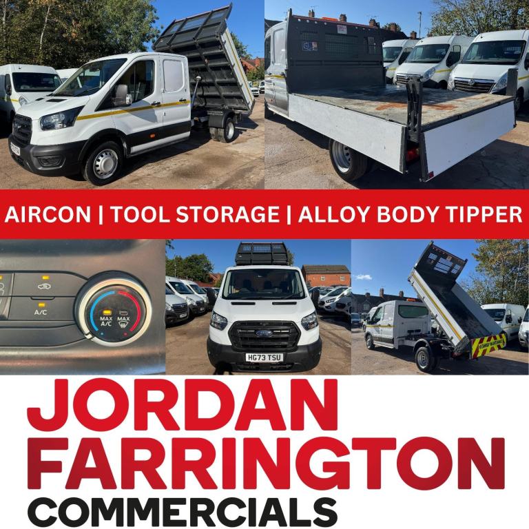 2023 FORD TRANSIT RWD DOUBLE CAB TOOL STORAGE WITH AIR-CON ALLOY BODY TIPPER FSH