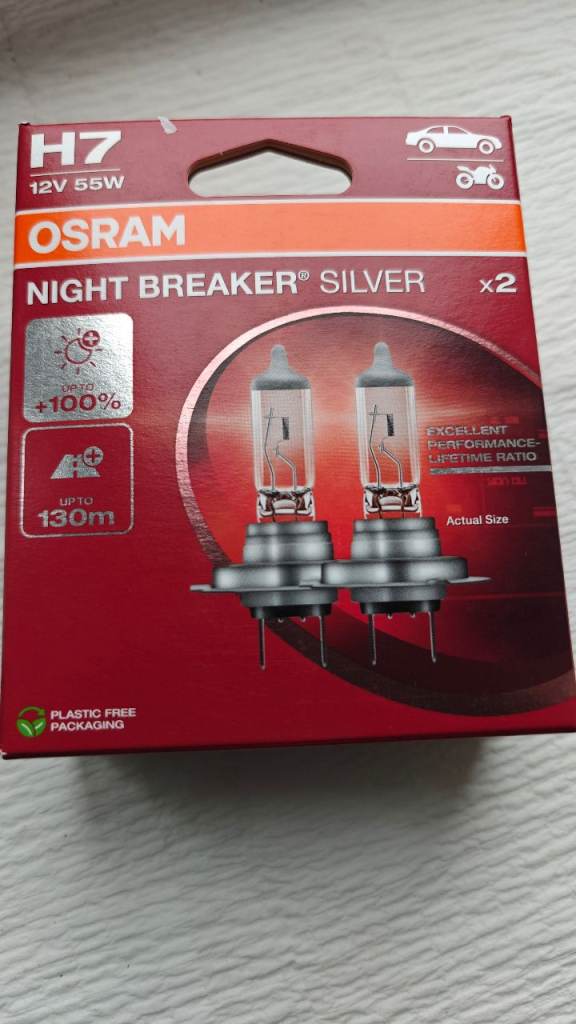 Osram night breaker 100% H7 headlight bulb