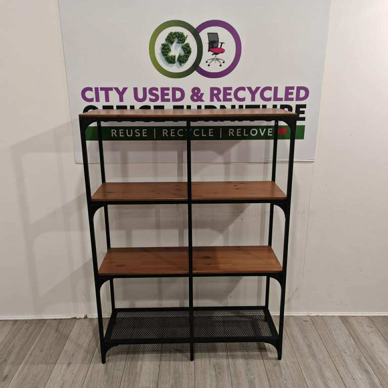 Tall Bookcase – 4 Shelf Storage Unit Beech / Black – £195 + VAT