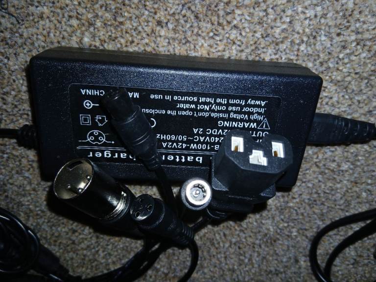 Electric bike & Scooter & segway and hoverboard  all type  connectors  42 volts 2 amp charger 