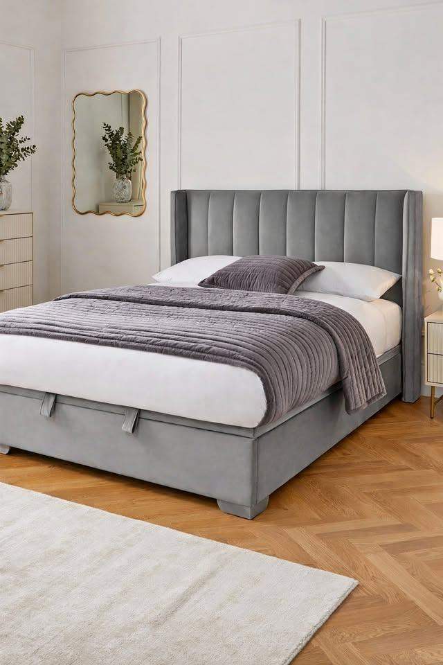 New Dakota Velvet End Lift Up Storage Ottoman Bed (RRP £799)