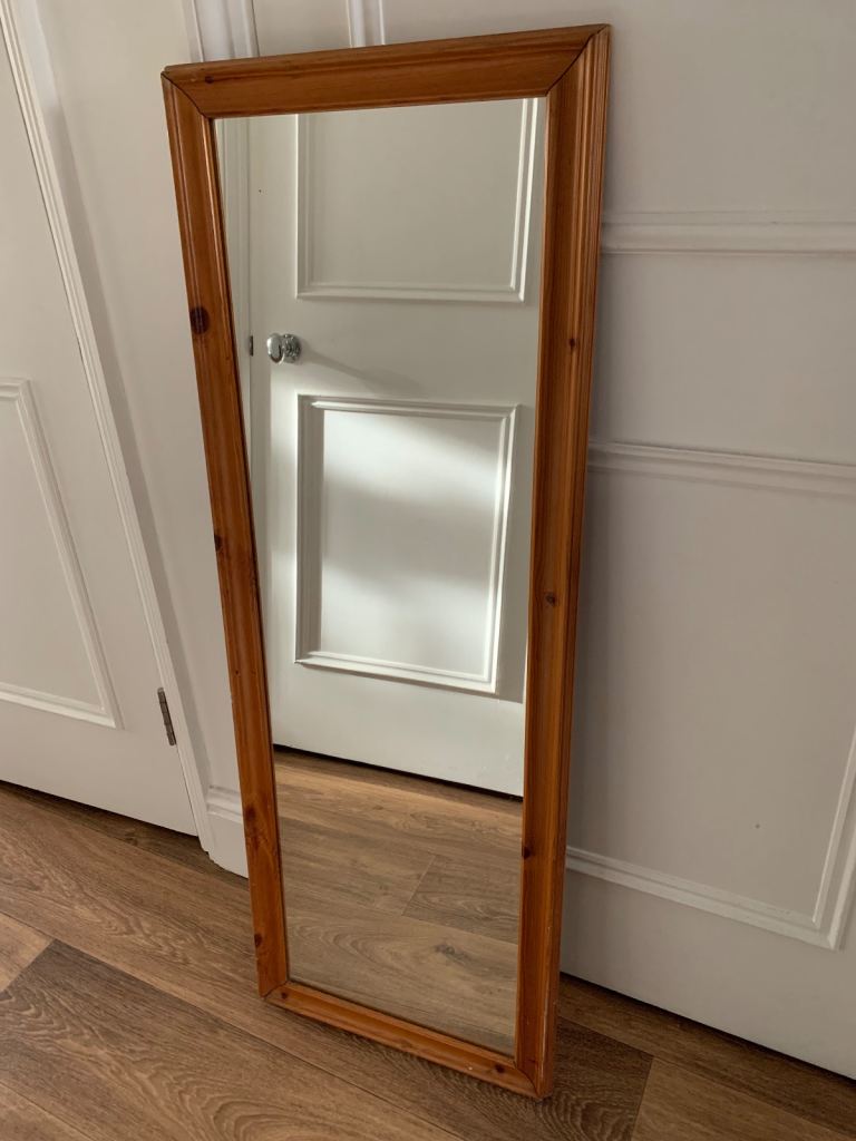 Wood-framed mirror