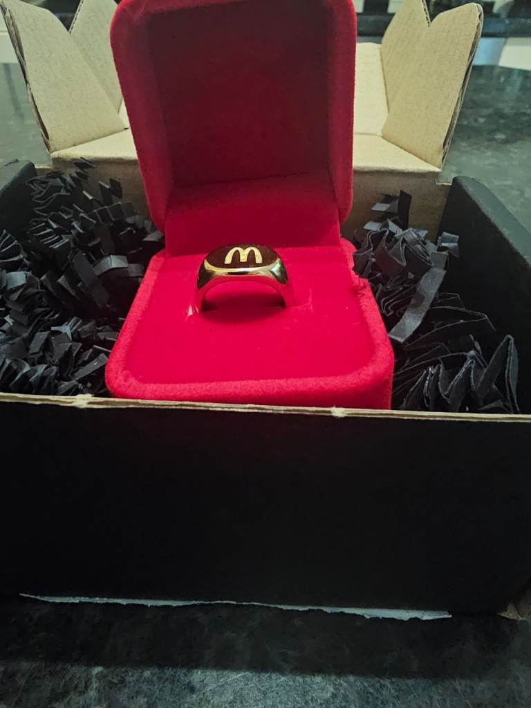 McDonalds 1/2000 Gold Plated Signet Ring