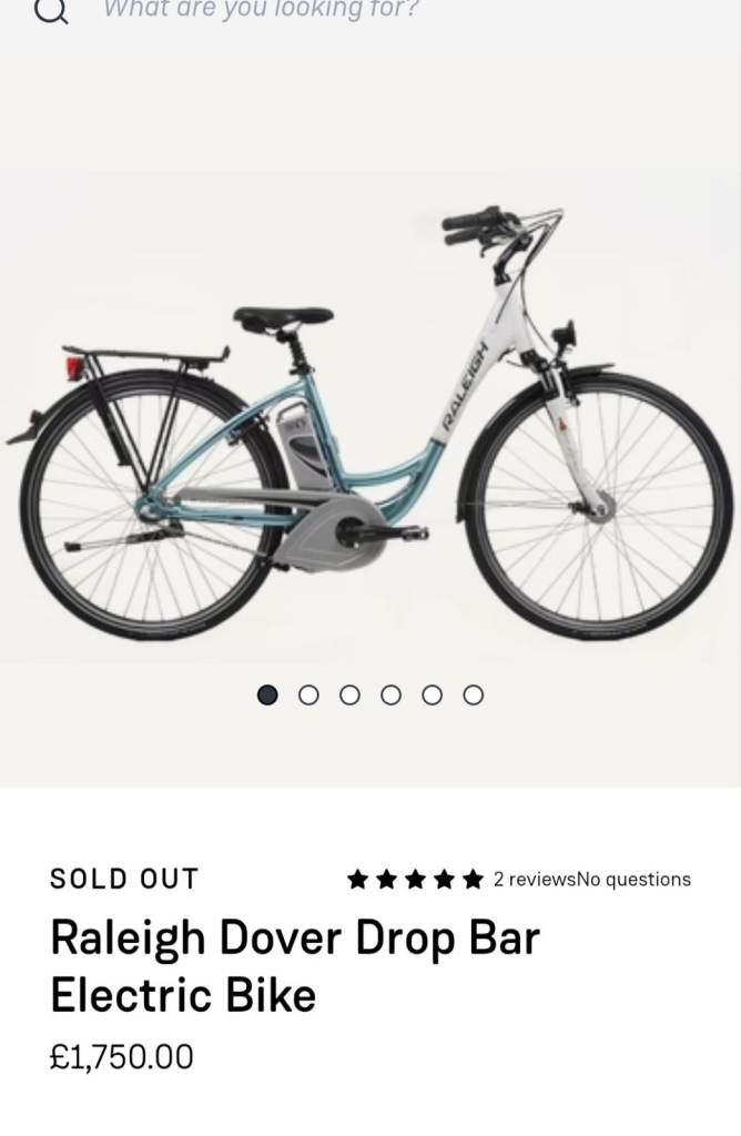 Raleigh Dover Drop Bar Electric Bike - Good Condition