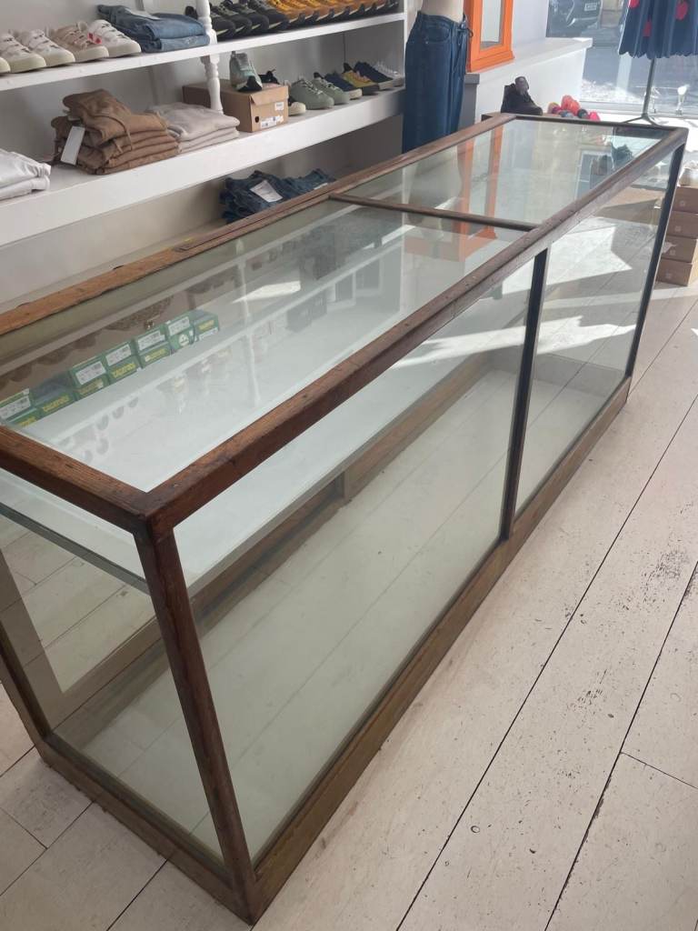 Antique Shop Display Counter - Wood & Glass