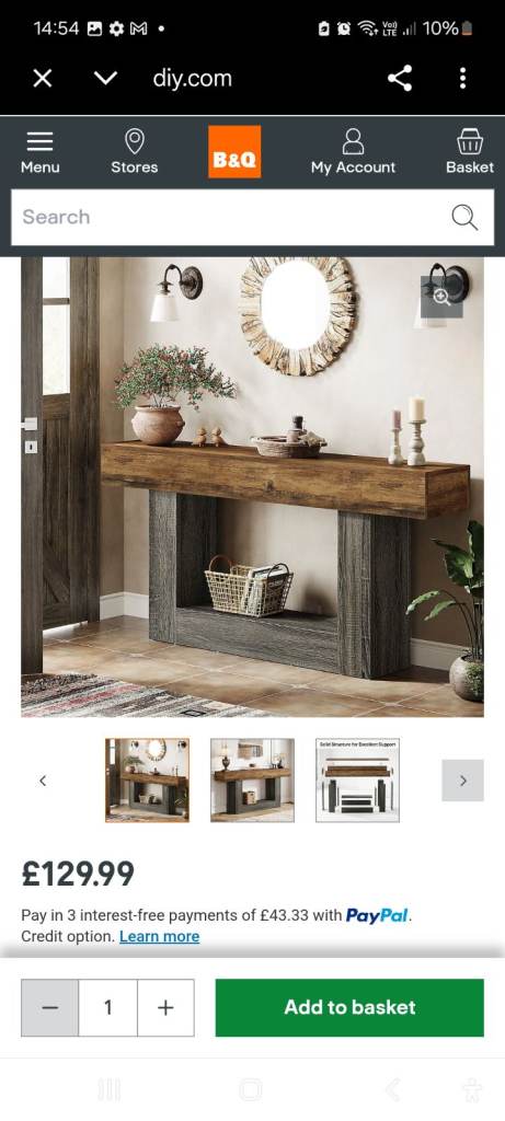 Farmhouse console table.