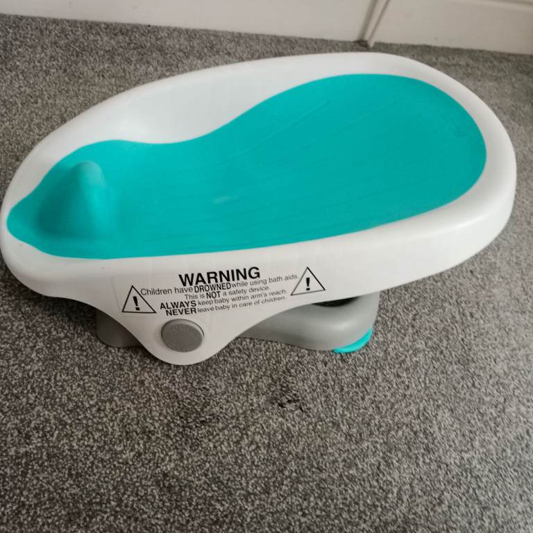 Baby Bath Seat Support – White and Teal, Good Condition