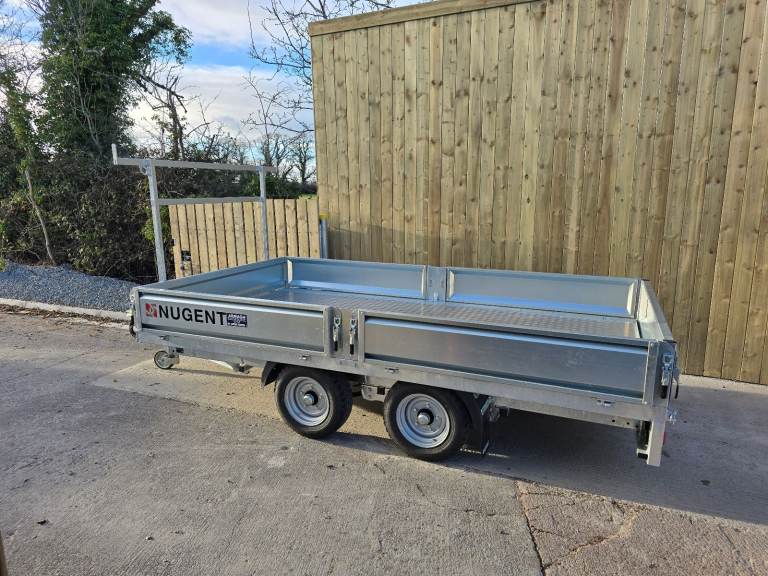 Nugent 12x6'7'' builders dropside trailer leds spare