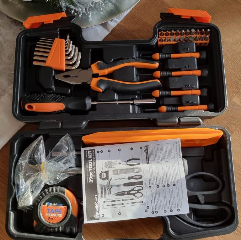 image for BuildCraft 39 piece Tool Kit - In Handy Storage Case - Brand New in Box - Ideal Christmas Gift
