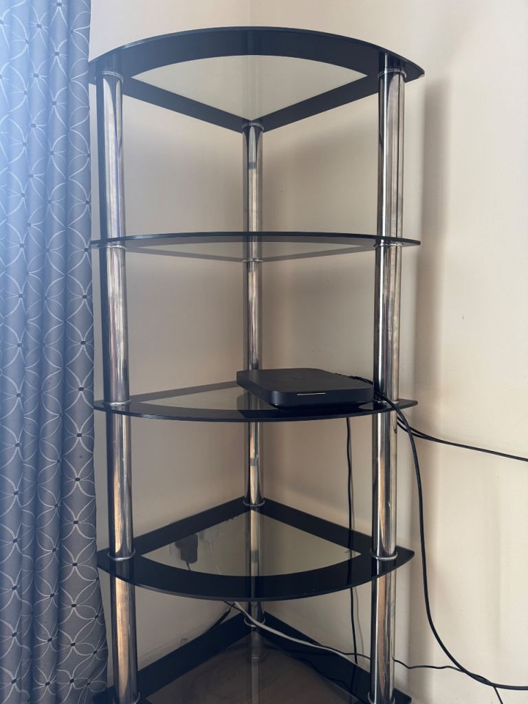 Glass Corner Shelf Unit 