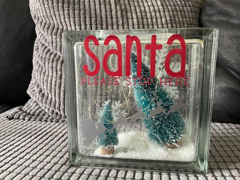 Christmas Glass Box Light Up Decoration
