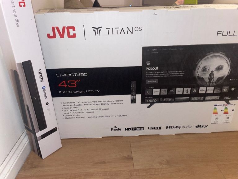“43 inch JVC full HD SMART LED TV & JVC Soundbar 