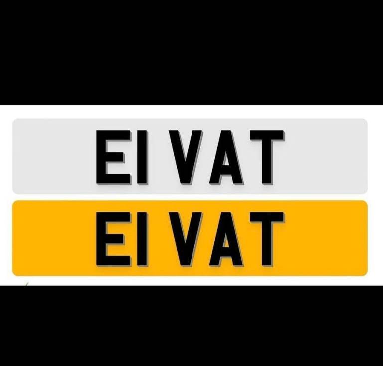 E1 Vat number plate