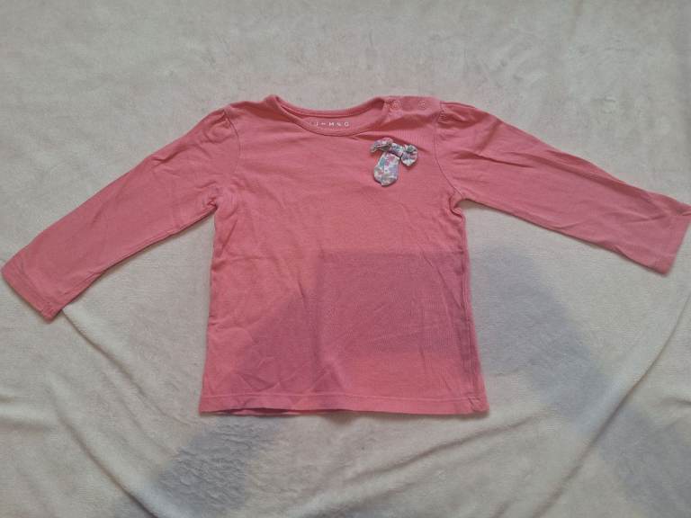 Pink Long Sleeved Top Nutmeg Size 12-18 Months 