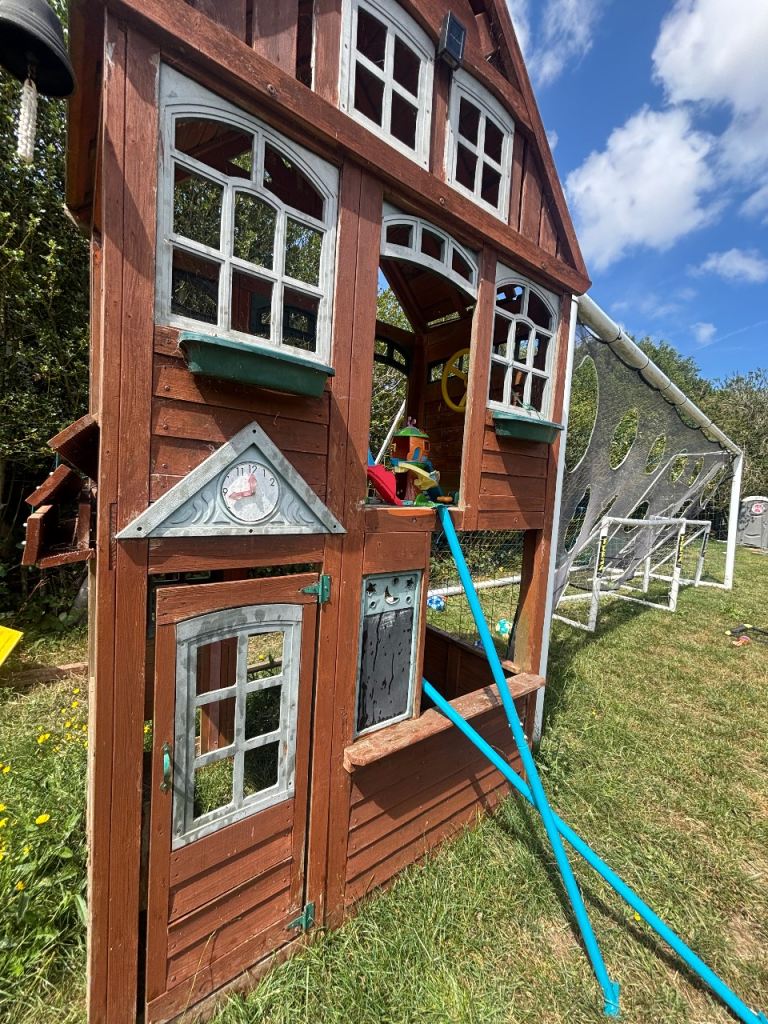 Climbing frame with swing set 