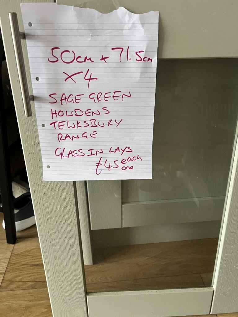 Howdens Tewksbury range real wood glass in lay doors 