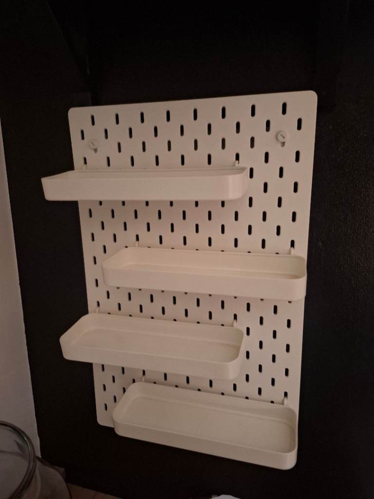 White metal shelf