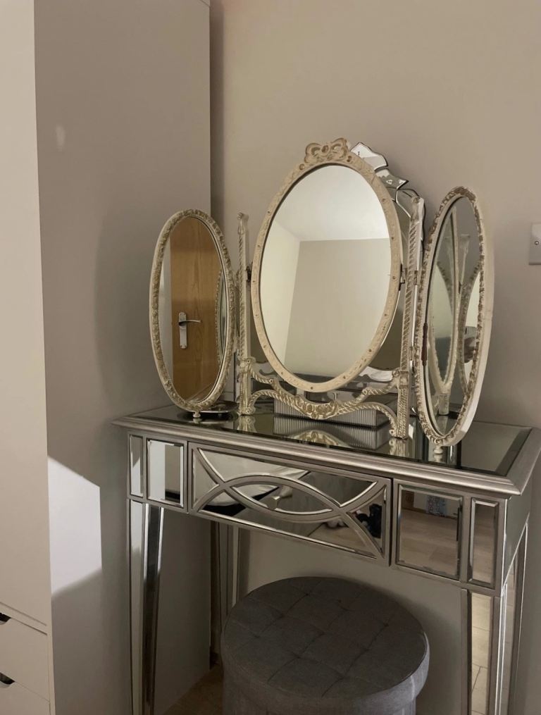 Vintage Mirror Authentic French Antique Tri fold dressing table Mirror high quality 