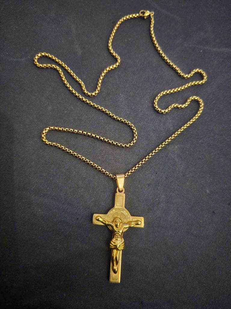 Gold Plated Religious Jesus Cross 