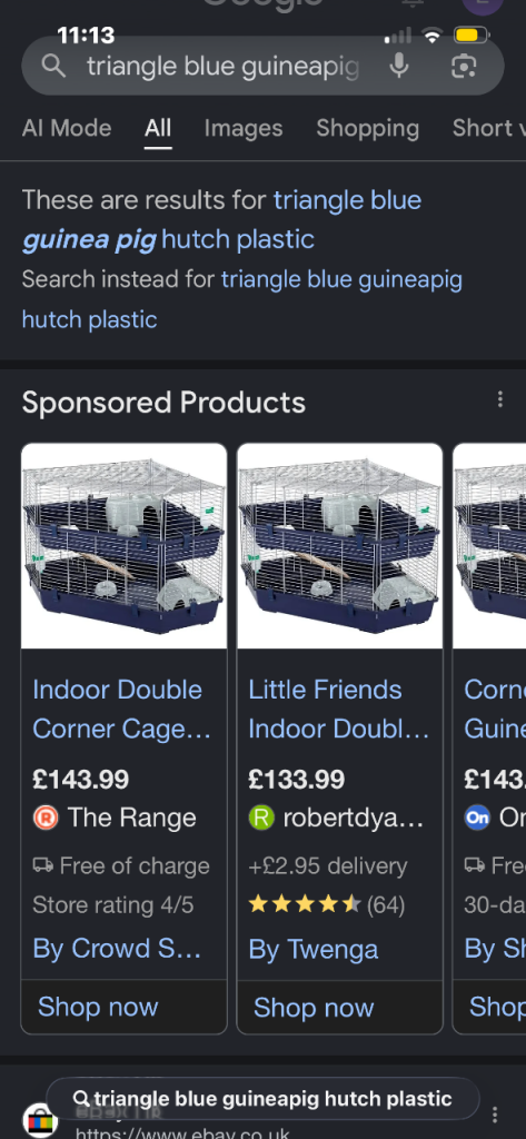 Corner two level hutch- collection only 