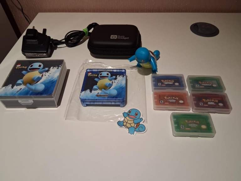 image for Rare Retro Pokémon Squirtle Nintendo Gameboy Advance Handheld Console & Games Fire Red Emerald Ruby