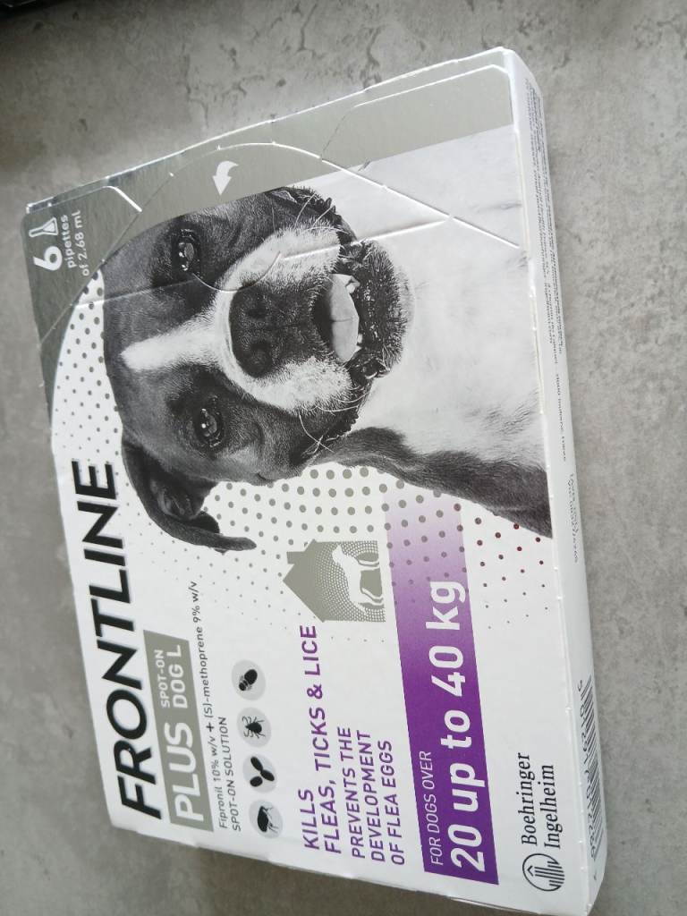 FRONTLINE PLUS SPOT _ ON DOG L 20 TO 40  KG - six Pipettes