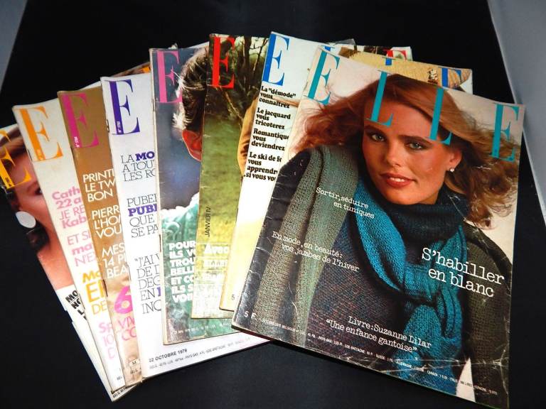 8X French Elle Magazines 70's 80's Job Lot Bundle