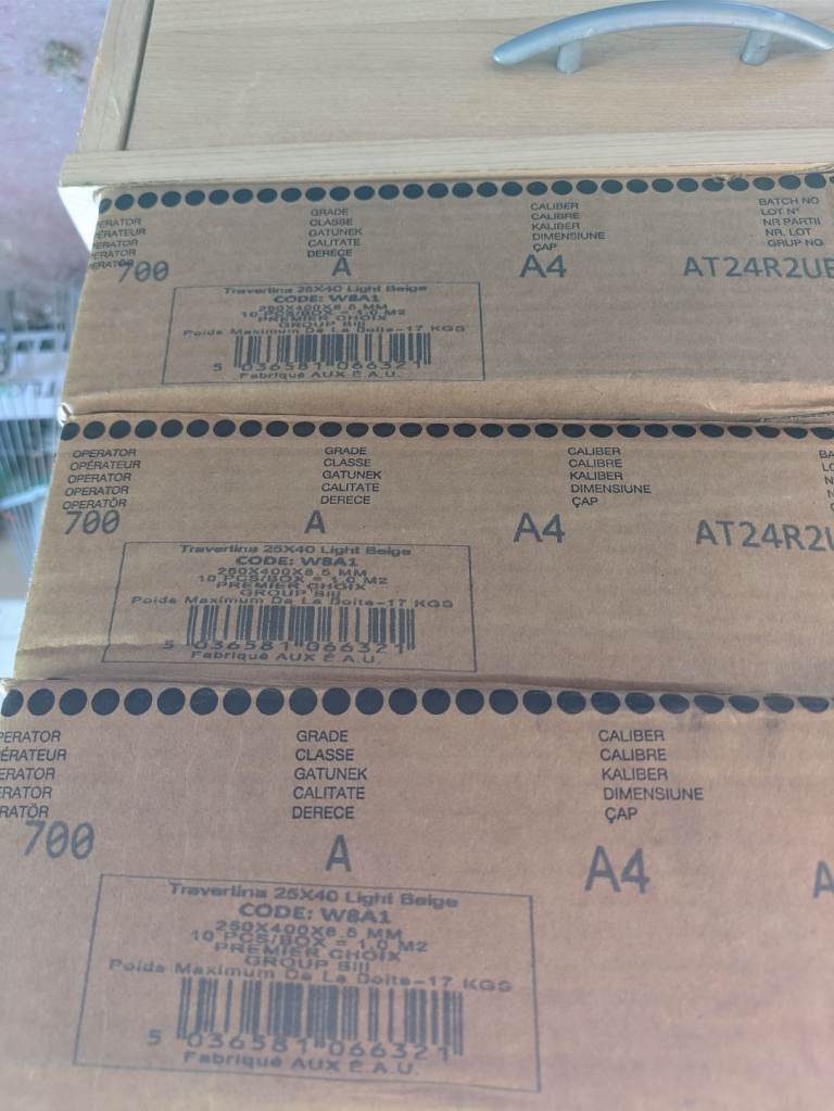 Travertine tiles, from B and Q 