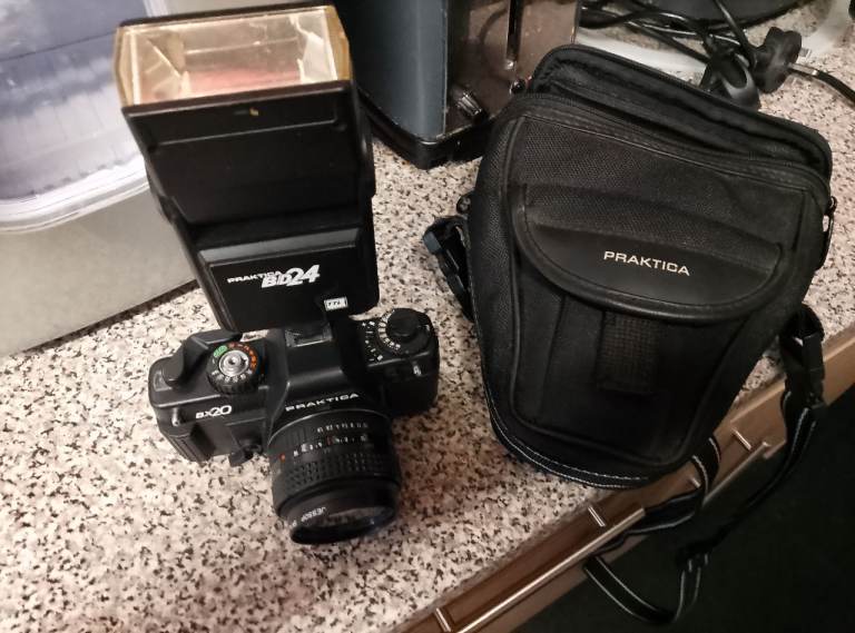 Praktica Analog Camera Kit with Flash and Bag