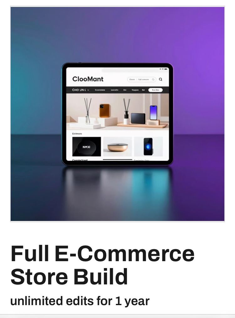 Full E-Commerce Store Build – Unlimited Edits for 1 Year