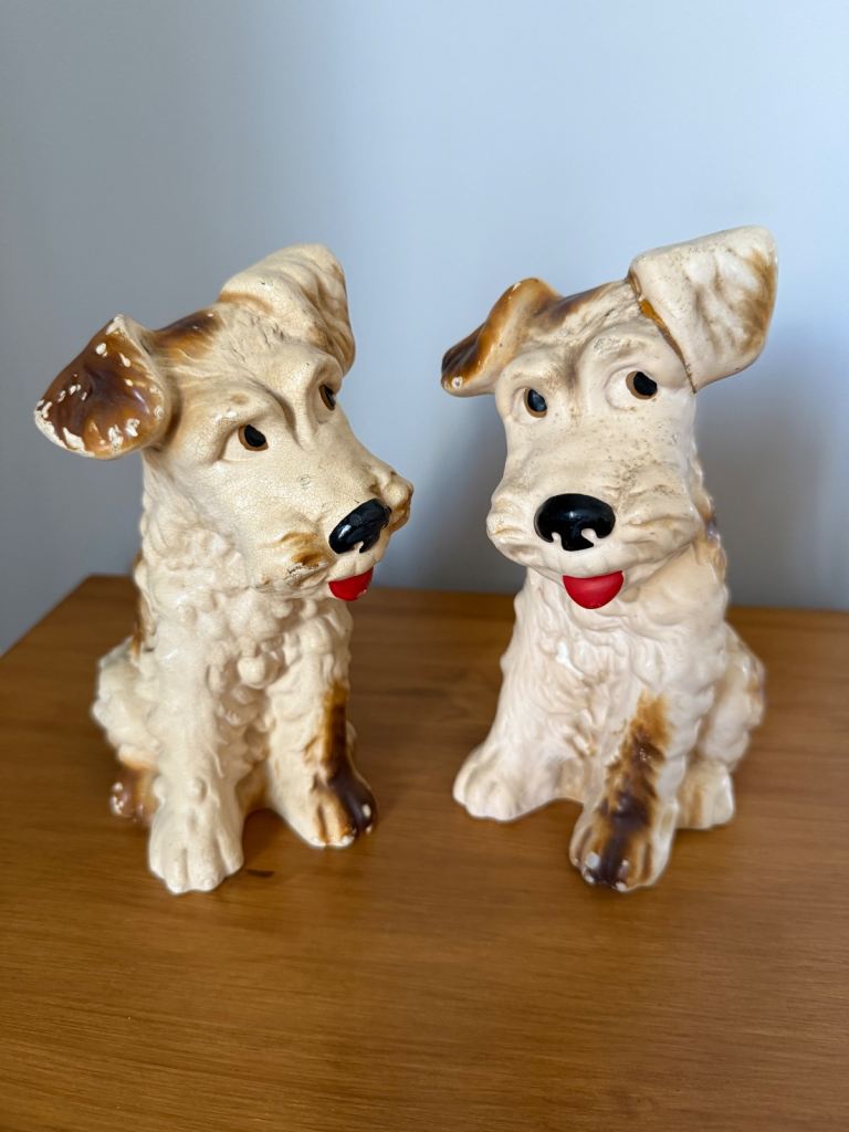 COLLECTIBLE - Pair of 8” tall Sylvac 1379 Terrier China Dogs