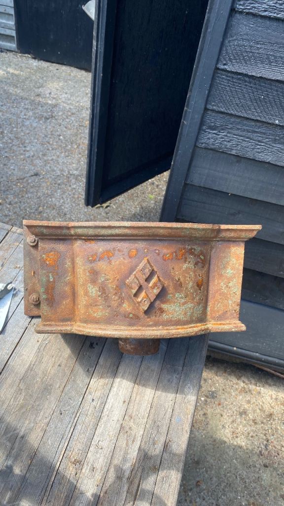 Cast Iron Gutter Hopper – Ornate, Fair Condition