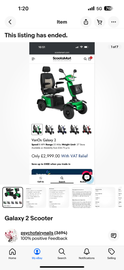 image for Galaxy 2 mobility scooter 