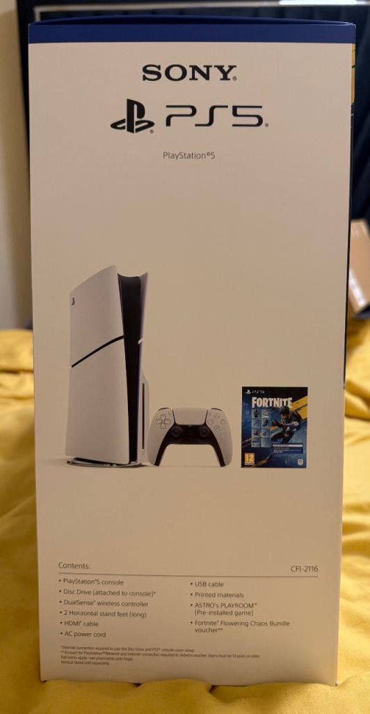 PS5 Slim Disc Edition Console 1TB - Fortnite Flowering Chaos Bundle