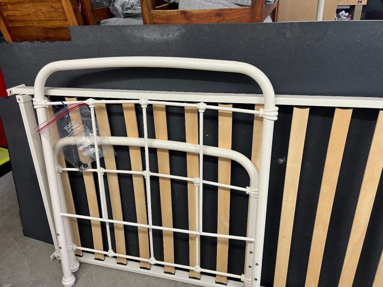 Next Kids Single Metal Bed Frame – Cream Finish, Good Condition