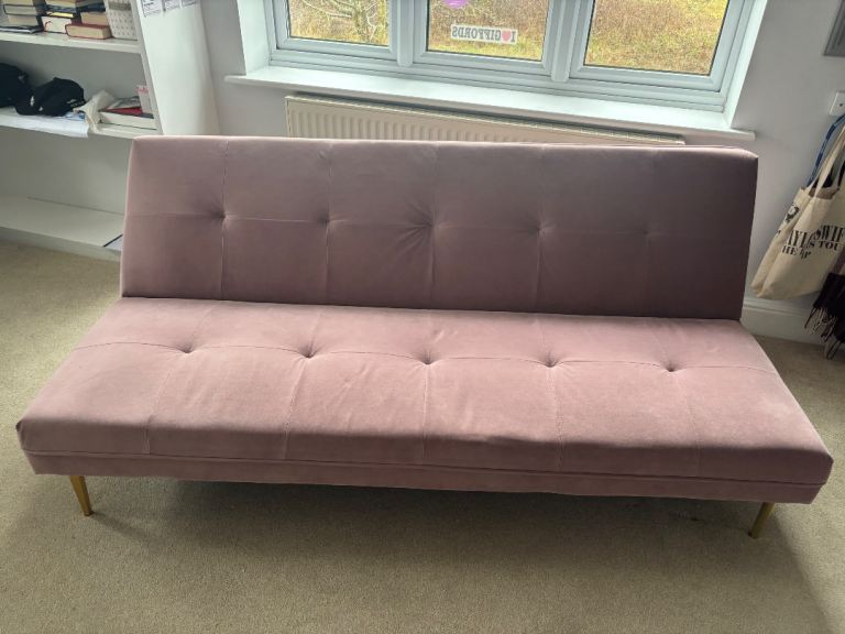 Dusky pink sofa bed - free 