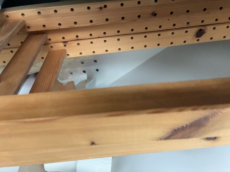 Planks of wood and wooden frames