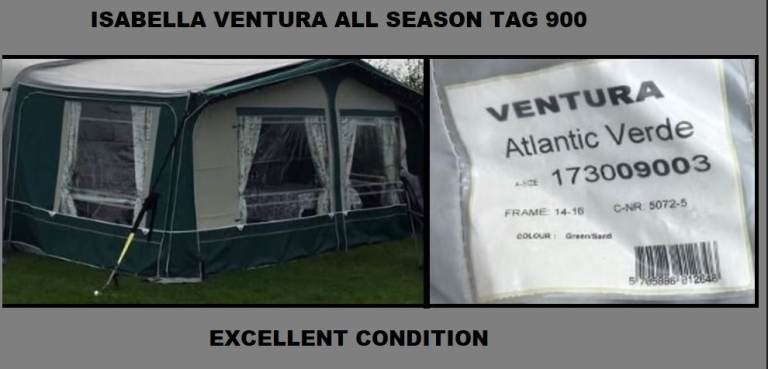 Caravan Awning Quality Isabella Ventura Size 10 to Size 11 REDUCED