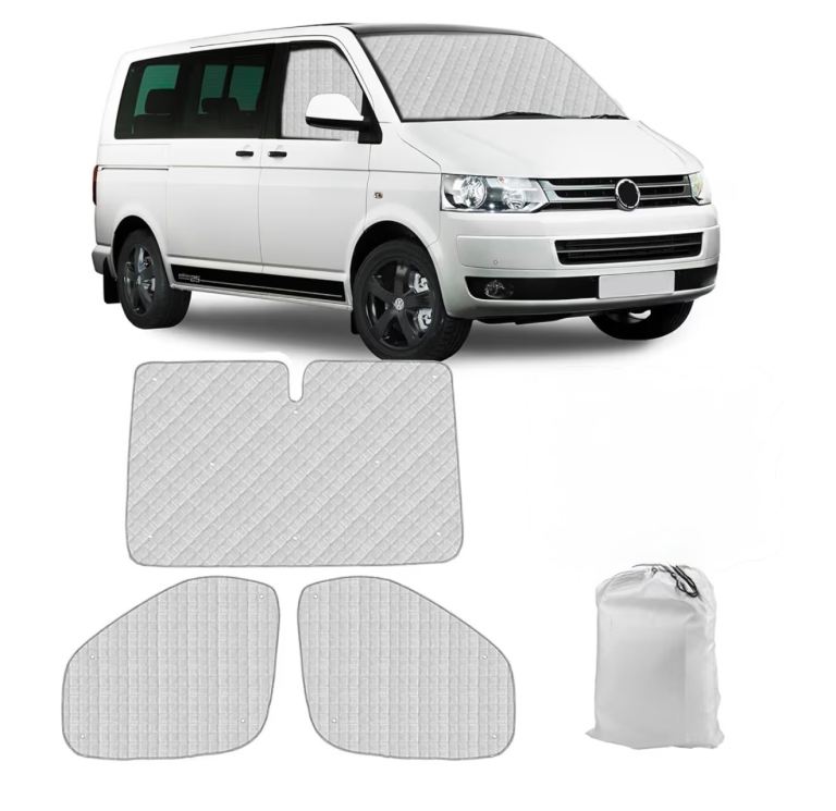 Transporter Window Front Screen Cover Compatible with VW T5 T6, 3PCS Sunshade Windscreen 