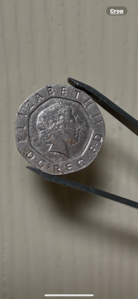 Very rare 20p coin with no date
