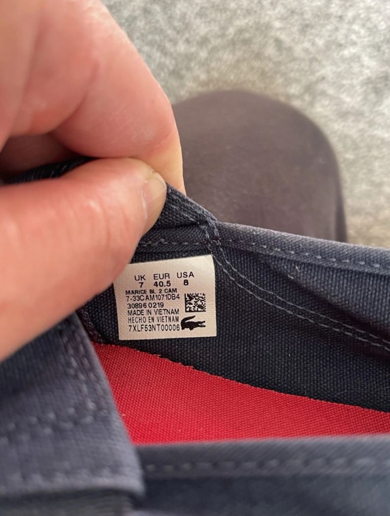 Lacoste Marice Leisure Smart Canvas Mens Summer Sneakers in Dark Blue Size 7 UK