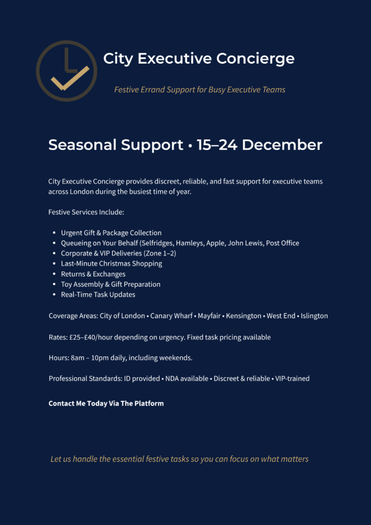 Christmas Errand Helper – Gift Collection, Queueing & Deliveries (Reliable & Local)