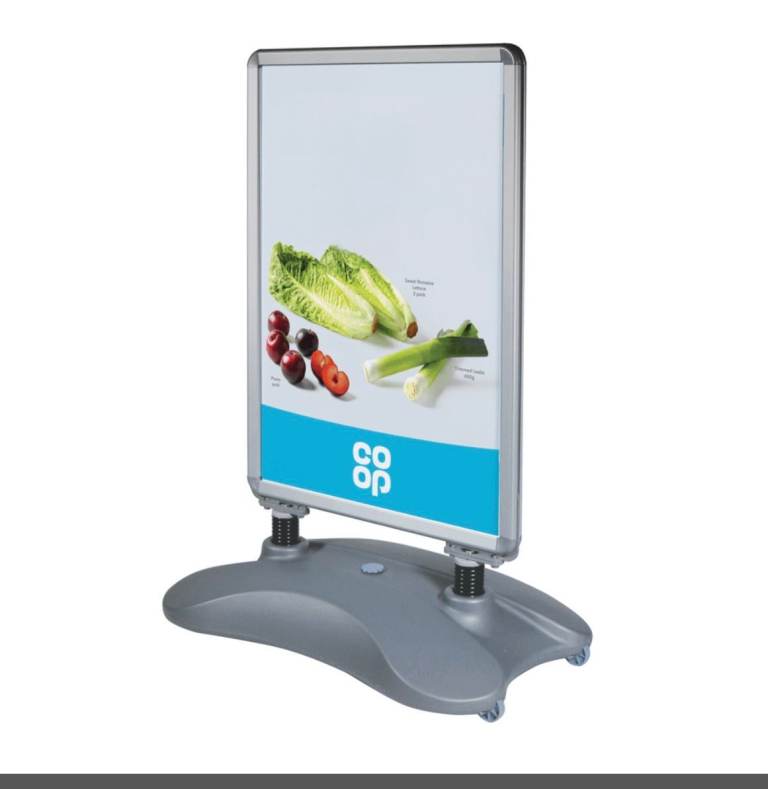 Silver Aluminum A-Frame Stand w/ Wheels 