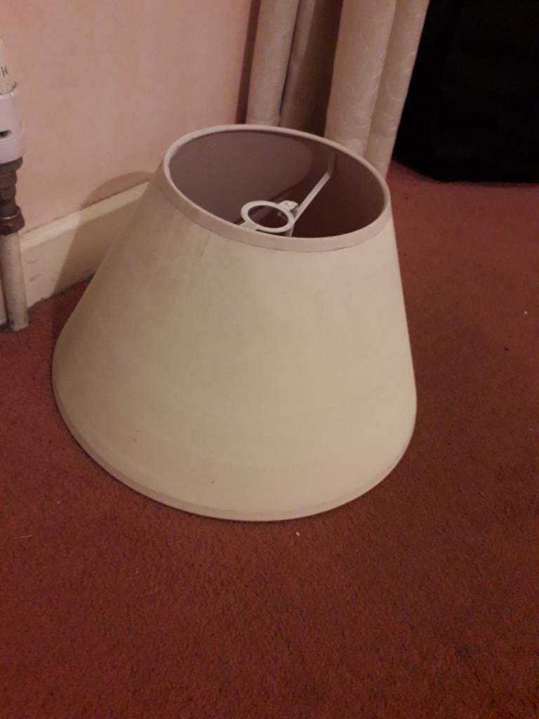 Beige/cream tapered fabric lampshade 31 cm outer diameter