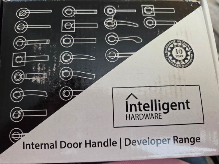 2 Sets of 2 Matt black door handle set