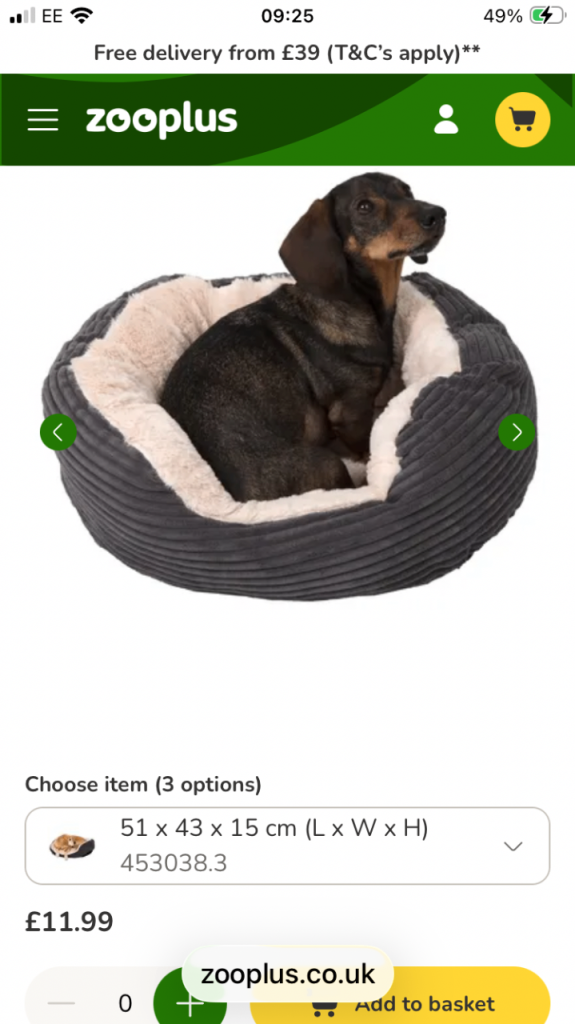 image for Cosy Cord Pet Bed