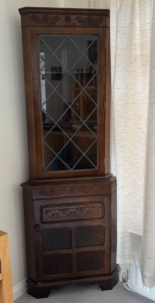 image for Vintage Corner Display Cabinet