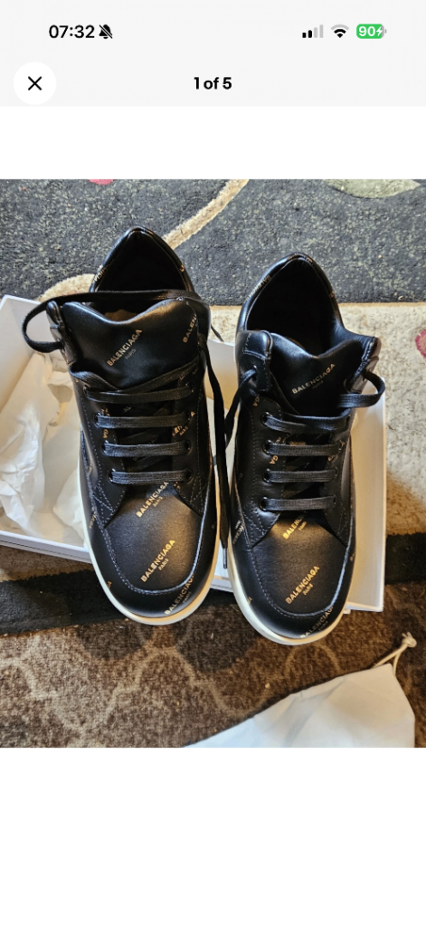 BALENCIAGA Black All Over Logo Sneakers Women Size41