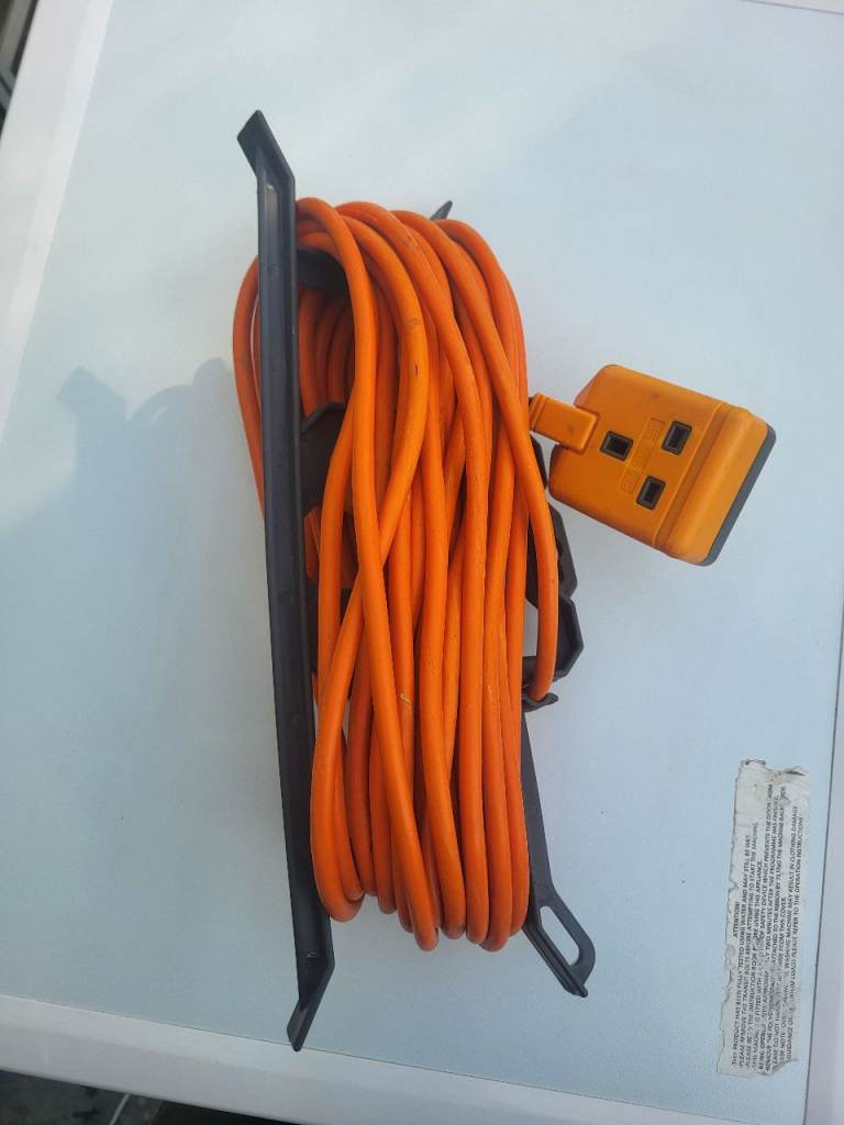 MASTERPLUG CT1513 OUTDOOR POWER ORANGE 1 GANG 15MT EXTENSION LEAD ON CABLE TIDY 