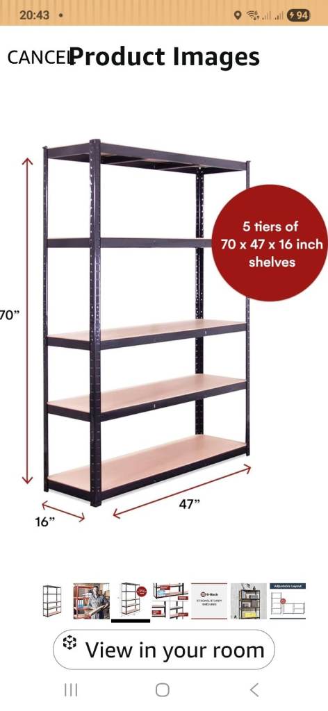 G-Rack Garage Shelving Unit: 180cm x 120cm x 40cm 